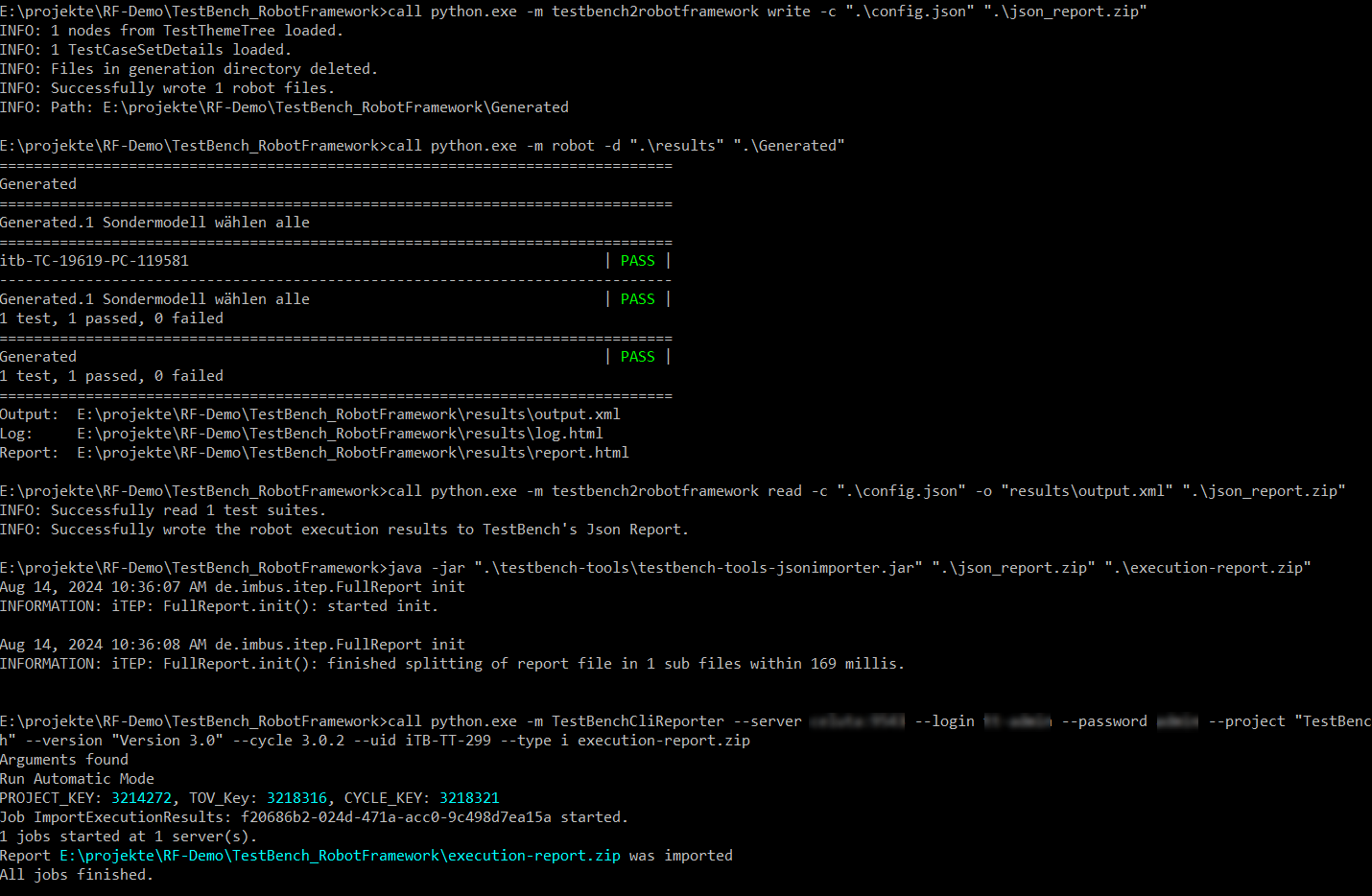 Ablaufprotokoll in Robot Framework