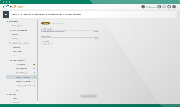 Features - Screenshot requirements management