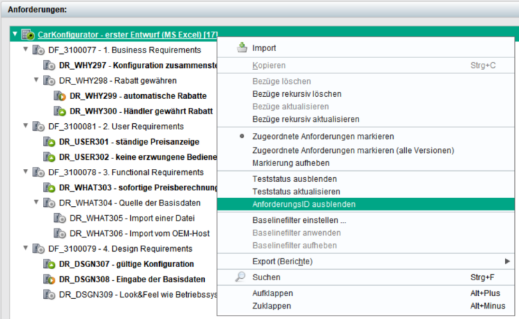 Die ID wird standardmäßig eingeblendet, kann aber ausgeblendet werden.